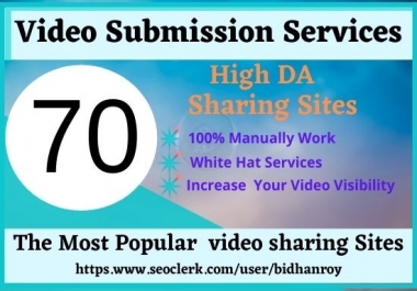 Manual video submission on the top 70 video sharing sites