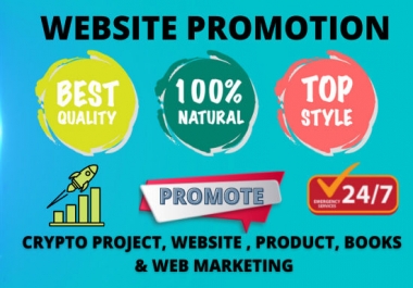 I will promote your crypto,  Token,  Nft and website to get traffic and good results