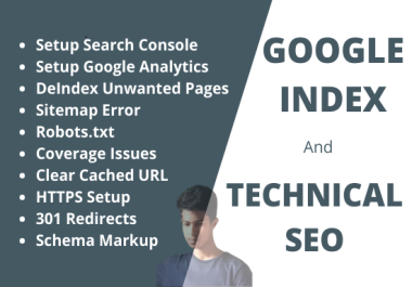 I will do google index technical SEO schema markup analytics setup