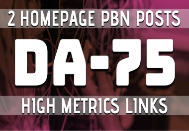 Build 2 Homepage PBN DA75 Permanent links,  High Metrics