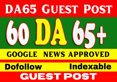 Guest Posts on DA60+, DR50+ Google News Approved Website