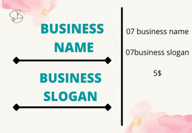 I will create catchy business name,  slogan and domain research