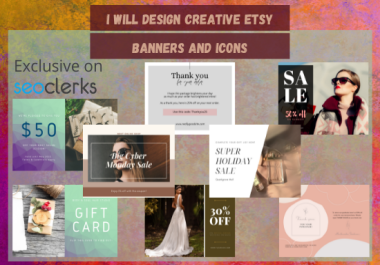 I will design a professional Esty banner with a matching icon