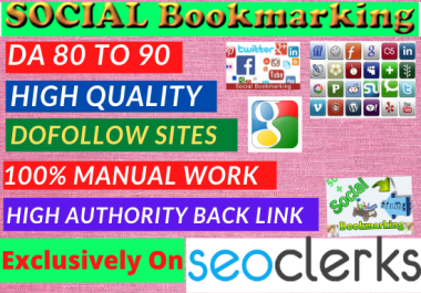 I will do 80 social Bookmarking high authority do-follow site permanent link