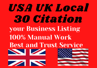30 Local Citation,  local listing,  business listing to top local directory website for local seo