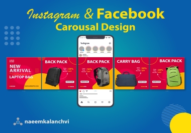 I will design amazing 01 Instagram carousel or 01 Facebook carousel with 10 slides