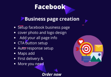 I will create a facebook business page with adding all necessary things
