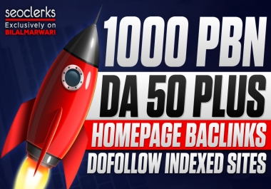 Boost your website 1000 UNIQUE DOMAIN DOFOLLOW HOMEPAGE PBN BackIinks High Matrics DA50 Plus
