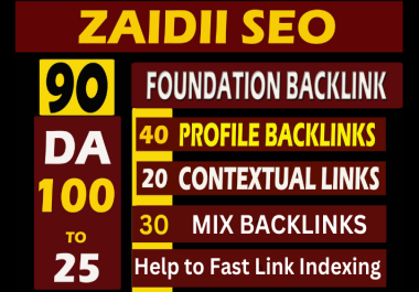 Build 90 Powerful Booster DA 100 TO 25 Mix SEO Backlinks with white hat technic