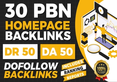 Build 30 HomePage DR DA 50 PBN Permanent Backlinks