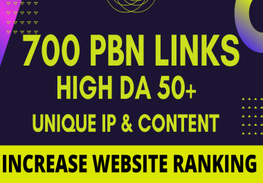 Rank your website with 700 PBN BACKLINKS DA 50+ White hat seo dofollow links