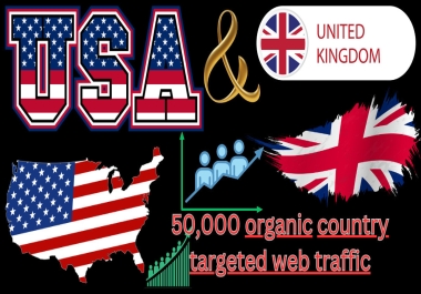 50,000 quality real human analytics trackable USA and UK Website traffic