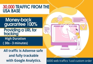 I will drive 30000quality USA base web traffic to your website or blog