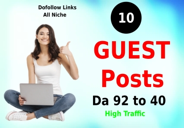 Guest post on 10 High Authority Websites