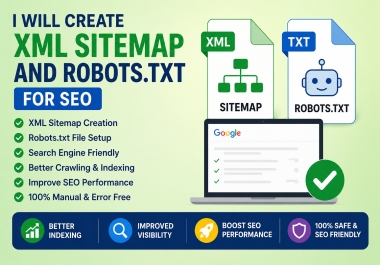 I will create XML sitemap and robots. txt for SEO