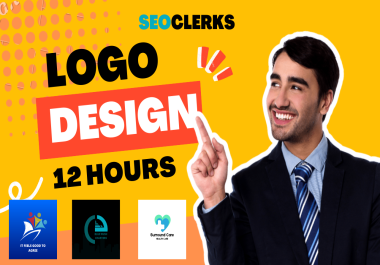I will design 2 modern and flat minimalist logo design 12 hours