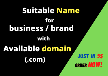 Create professional business name with available domain