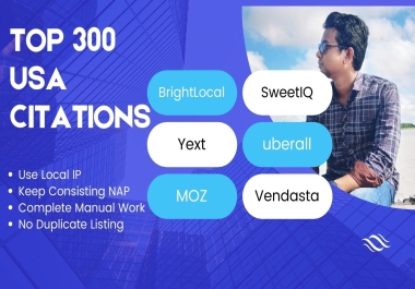 I will do 300 local USA citations or business listing