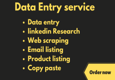 I will do excel data entry,  web scraping,  linkedin research,  business lead collect and email listing