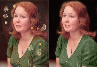 I will restore old photos and make them look good