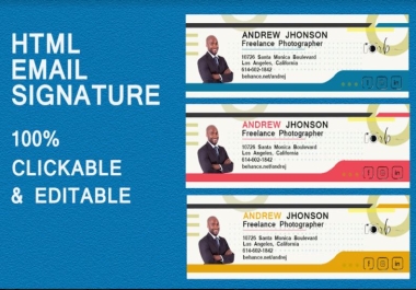 I will design html clickable signature