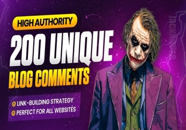 create 200 high quality dofollow blog comments backlinks