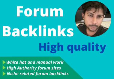 I will Create 30 high quality forum Backlink from high authority website for off page seo plan