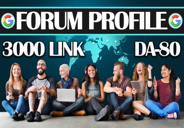 I will do 3000 high da dofollow pr9 forum profile,  SEO backlinks