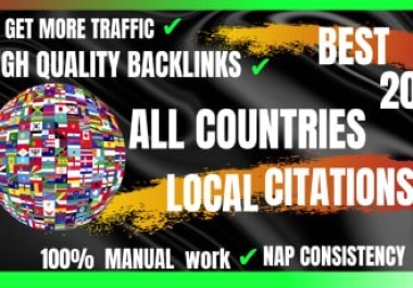 350 All country local citations and directory submission