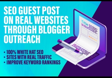 I will provide real seo traffic converting backlink through blog outreaching