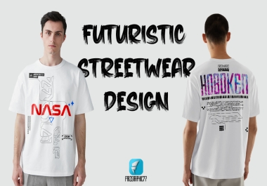 I will create a futuristic cyberpunk streetwear design for pod & mba