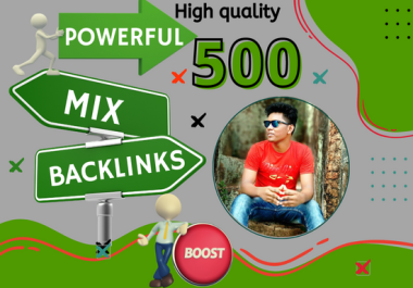 Manual 500 Mixed dofollow backlinks High Authority Permanent link building high da,  low spam
