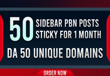 Do Manually 50 Sidebar PBN DA 50+ Sticky For 1 Month