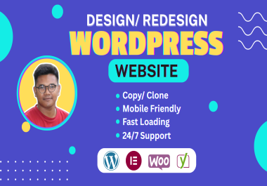 I will design or redesign professional wordpress website or customization with elementor pro