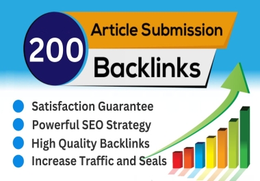 Get 200 Unique Web 2.0 Article Submission Backlinks for Website SEO Ranking