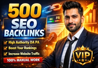 Skyrocket Rankings using 500 High Authority SEO Backlinks DA/PA/DR Safely Sites