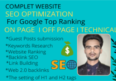 I will do technical complete on page SEO for Google guaranteed rank