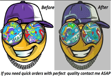 I will do perfect embroidery digitizing 3d puff into dst, pes, pxf - pes in 1 hour