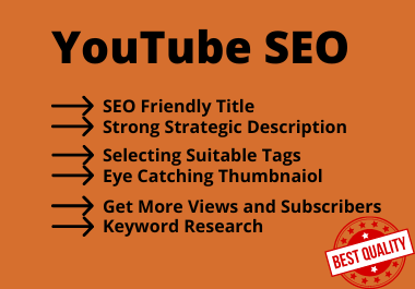 I will do best organic YouTube SEO to rank your video
