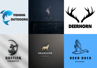 I will design unique modern outdoor hunting and fishing logo