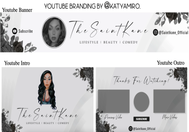 Beauty guru youtube intro,  outro and banner