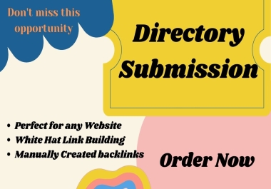 I Will Do 60 High Quality Directory Submission SEO Backlinks