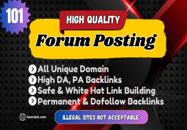 I Will Manually Create 101 Dofollow Forum Posting Backlinks for SEO
