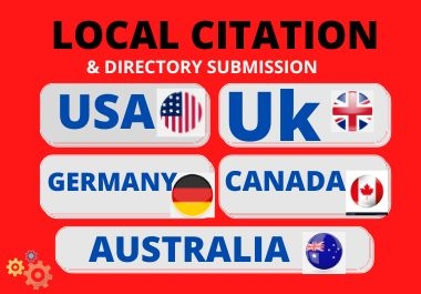 Local citations of USA/UK/Canada or business directories of any country to top 30 sites