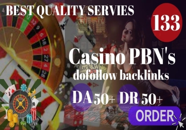 skyrocket 133 PBN Backlinks DA/DR 50+ to 60 on Casino/Poker/Gambling Fast Ranking on Google