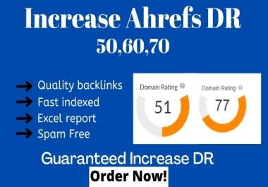 I will increase Manually ahrefs dr with high quality do-follow seo backlinks