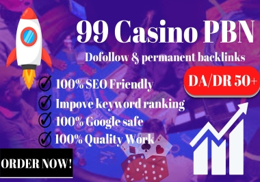 Skyrocket 99 PBN Casino,  UFAbet,  Gambling,  Poker,  Judi Bola High DA 50+ DR 50+ backlinks