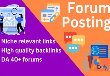 50 High Quality Forum Post Backlinks for SEO Ranking & Traffic with high DA DR