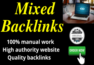 Manual 100 Mixed dofollow backlinks link building high DA,  low spam