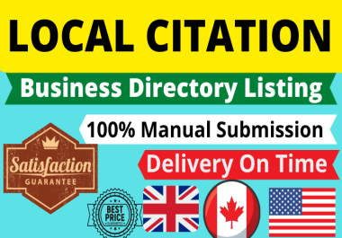 I will build 40 Top High Quality Local Citations Service for USA,  UK,  Canada local listing business